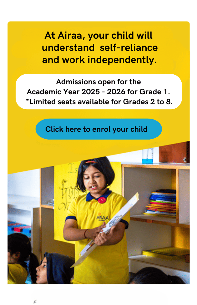 Best Montessori school in south Bangalore admissions - Airaa Academy - 2025-26