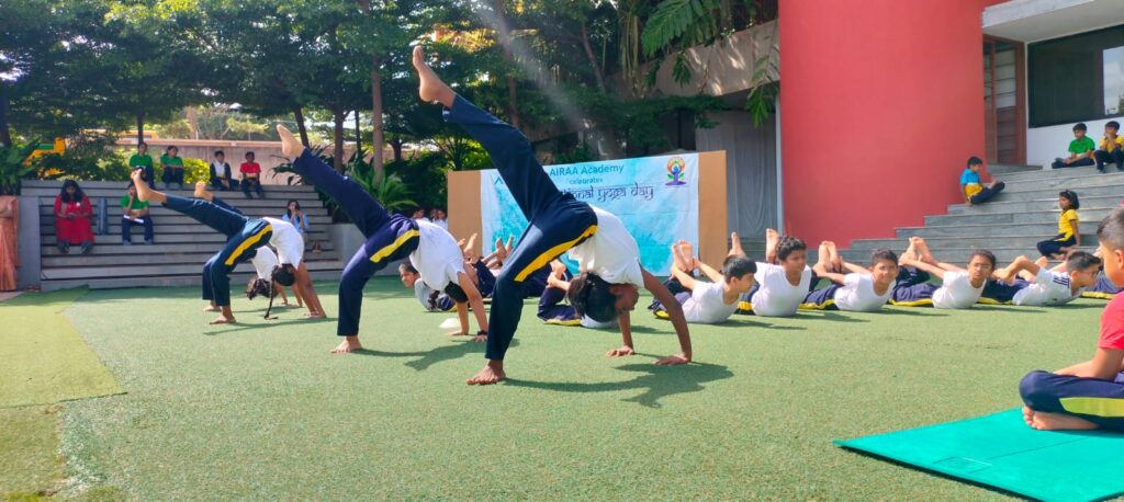 Yoga Day at Airaa Academy - Best Montessori school in Bangalore - best CBSE school in Bangalore - Admissions Open for AY 2026-27