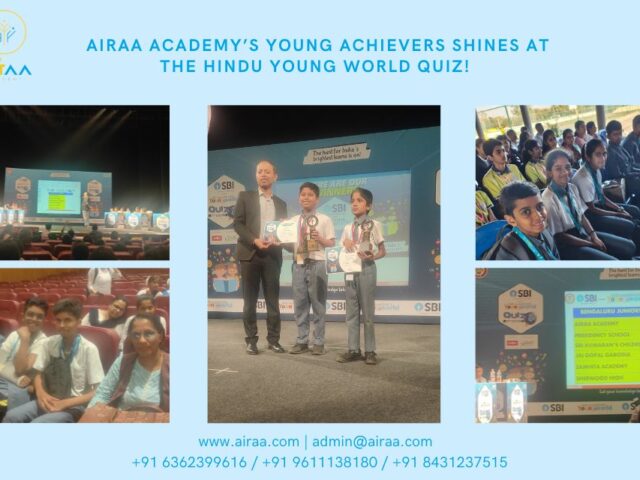 Airaa Academy Shine at the Hindu Young World Quiz – The Best Montessori School in South Bangalore