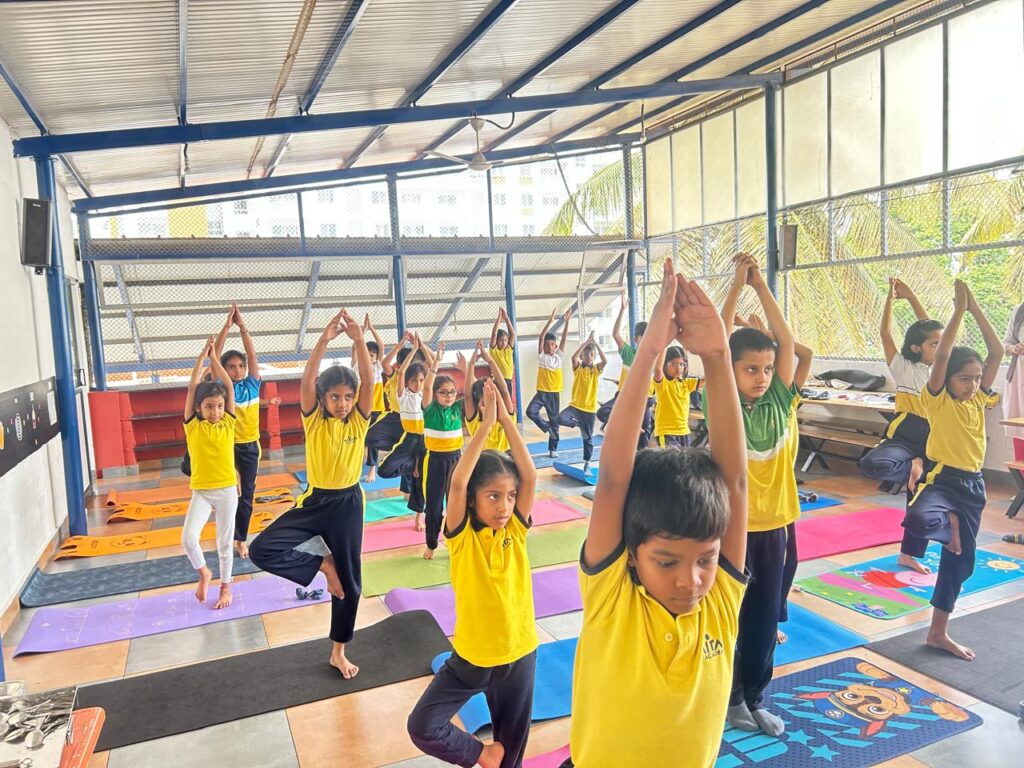 Yoga Day at Airaa Academy - Best Montessori school in Bangalore - best CBSE school in Bangalore - Admissions Open for AY 2026-27